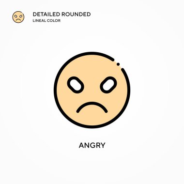 Kızgın vektör ikonu. Modern vektör illüstrasyon kavramları. Düzenlemesi ve kişiselleştirmesi kolay.