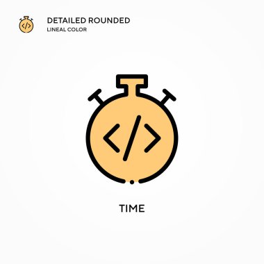 Zaman vektör simgesi. Modern vektör illüstrasyon kavramları. Düzenlemesi ve kişiselleştirmesi kolay.