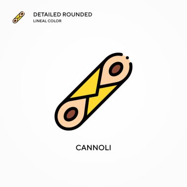 Cannoli vektör simgesi. Modern vektör illüstrasyon kavramları. Düzenlemesi ve kişiselleştirmesi kolay.