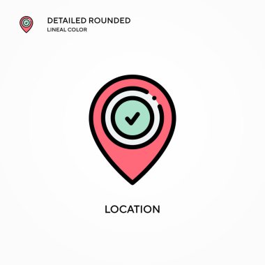 Konum vektör simgesi. Modern vektör illüstrasyon kavramları. Düzenlemesi ve kişiselleştirmesi kolay.