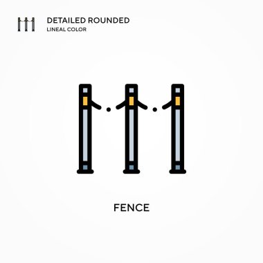 Çit vektör simgesi. Modern vektör illüstrasyon kavramları. Düzenlemesi ve kişiselleştirmesi kolay.