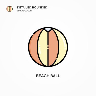 Plaj topu vektör simgesi. Modern vektör illüstrasyon kavramları. Düzenlemesi ve kişiselleştirmesi kolay.