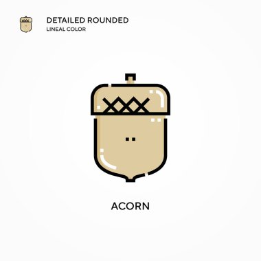 Meşe palamudu ikonu. Modern vektör illüstrasyon kavramları. Düzenlemesi ve kişiselleştirmesi kolay.