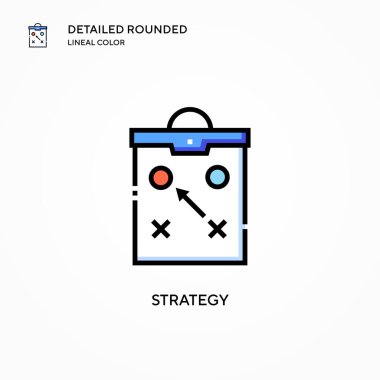Strateji vektör simgesi. Modern vektör illüstrasyon kavramları. Düzenlemesi ve kişiselleştirmesi kolay.