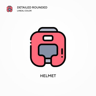 Miğfer vektör simgesi. Modern vektör illüstrasyon kavramları. Düzenlemesi ve kişiselleştirmesi kolay.