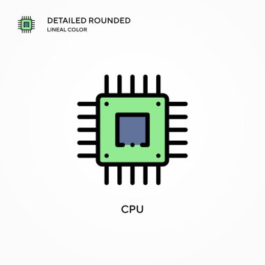 İşlemci vektör simgesi. Modern vektör illüstrasyon kavramları. Düzenlemesi ve kişiselleştirmesi kolay.