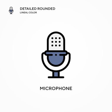 Mikrofon vektör simgesi. Modern vektör illüstrasyon kavramları. Düzenlemesi ve kişiselleştirmesi kolay.
