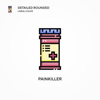 Ağrı kesici vektör simgesi. Modern vektör illüstrasyon kavramları. Düzenlemesi ve kişiselleştirmesi kolay.