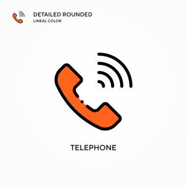 Telefon vektör simgesi. Modern vektör illüstrasyon kavramları. Düzenlemesi ve kişiselleştirmesi kolay.