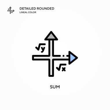 Toplam vektör simgesi. Modern vektör illüstrasyon kavramları. Düzenlemesi ve kişiselleştirmesi kolay.