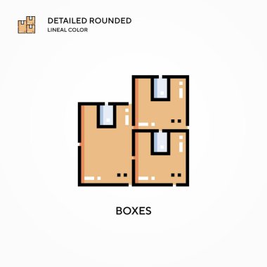 Kutu vektör simgesi. Modern vektör illüstrasyon kavramları. Düzenlemesi ve kişiselleştirmesi kolay.