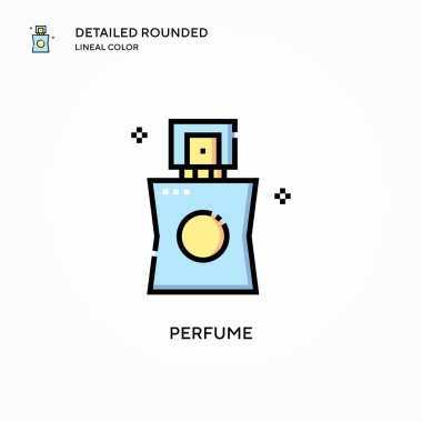 Parfüm vektör simgesi. Modern vektör illüstrasyon kavramları. Düzenlemesi ve kişiselleştirmesi kolay.