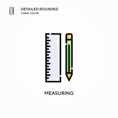 Vektör simgesi ölçülüyor. Modern vektör illüstrasyon kavramları. Düzenlemesi ve kişiselleştirmesi kolay.