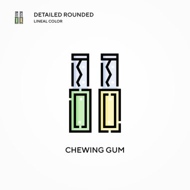 Sakız vektör simgesi çiğnemek. Modern vektör illüstrasyon kavramları. Düzenlemesi ve kişiselleştirmesi kolay.