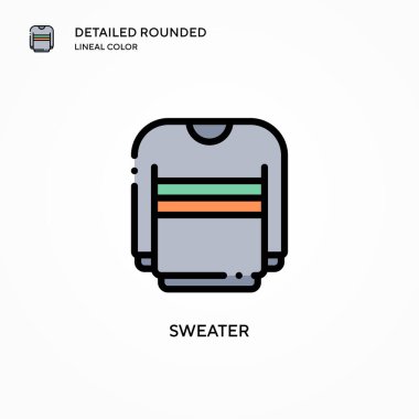 Süveter vektör simgesi. Modern vektör illüstrasyon kavramları. Düzenlemesi ve kişiselleştirmesi kolay.