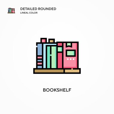 Kitaplık vektör simgesi. Modern vektör illüstrasyon kavramları. Düzenlemesi ve kişiselleştirmesi kolay.