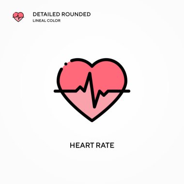 Kalp atış hızı vektör simgesi. Modern vektör illüstrasyon kavramları. Düzenlemesi ve kişiselleştirmesi kolay.