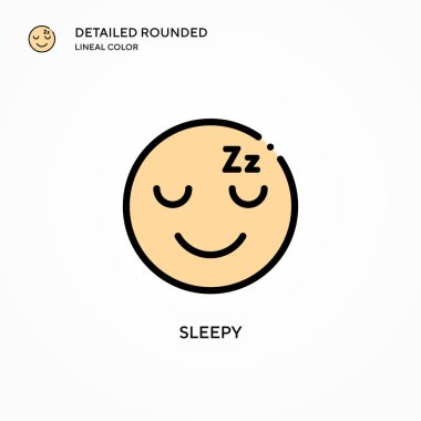 Uyuyan vektör simgesi. Modern vektör illüstrasyon kavramları. Düzenlemesi ve kişiselleştirmesi kolay.