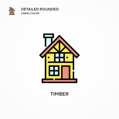 Timber vektör simgesi. Modern vektör illüstrasyon kavramları. Düzenlemesi ve kişiselleştirmesi kolay.