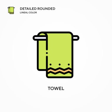 Havlu vektör simgesi. Modern vektör illüstrasyon kavramları. Düzenlemesi ve kişiselleştirmesi kolay.