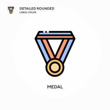 Madalya vektör simgesi. Modern vektör illüstrasyon kavramları. Düzenlemesi ve kişiselleştirmesi kolay.