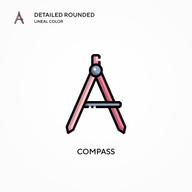 Pusula vektör simgesi. Modern vektör illüstrasyon kavramları. Düzenlemesi ve kişiselleştirmesi kolay.