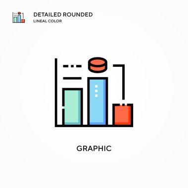 Grafik vektör simgesi. Modern vektör illüstrasyon kavramları. Düzenlemesi ve kişiselleştirmesi kolay.