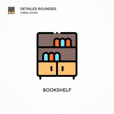 Kitaplık vektör simgesi. Modern vektör illüstrasyon kavramları. Düzenlemesi ve kişiselleştirmesi kolay.