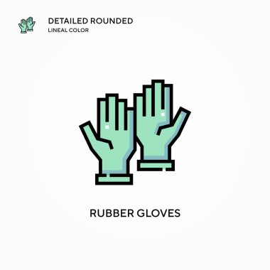 Lastik eldiven vektör ikonu. Modern vektör illüstrasyon kavramları. Düzenlemesi ve kişiselleştirmesi kolay.