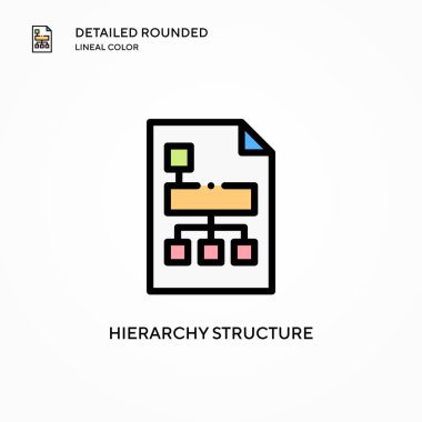 Hiyerarşi yapı vektör simgesi. Modern vektör illüstrasyon kavramları. Düzenlemesi ve kişiselleştirmesi kolay.
