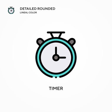 Zamanlayıcı vektör simgesi. Modern vektör illüstrasyon kavramları. Düzenlemesi ve kişiselleştirmesi kolay.