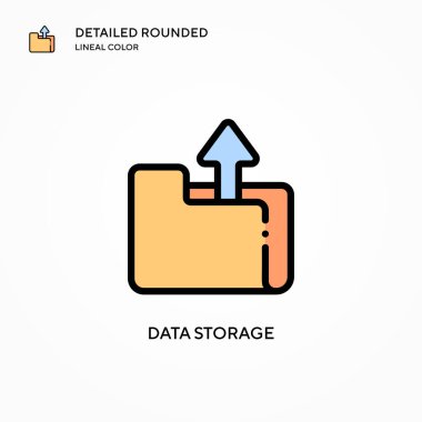 Veri depolama vektör simgesi. Modern vektör illüstrasyon kavramları. Düzenlemesi ve kişiselleştirmesi kolay.