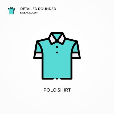 Polo gömlek vektör simgesi. Modern vektör illüstrasyon kavramları. Düzenlemesi ve kişiselleştirmesi kolay.