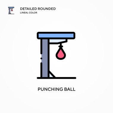 Top vektör simgesini yumrukluyorum. Modern vektör illüstrasyon kavramları. Düzenlemesi ve kişiselleştirmesi kolay.