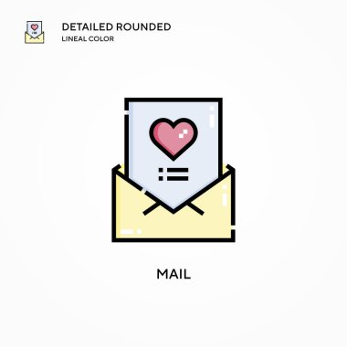 Posta vektör simgesi. Modern vektör illüstrasyon kavramları. Düzenlemesi ve kişiselleştirmesi kolay.