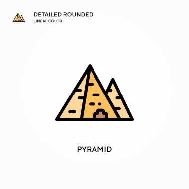 Piramit vektör simgesi. Modern vektör illüstrasyon kavramları. Düzenlemesi ve kişiselleştirmesi kolay.