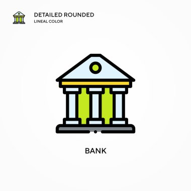 Banka vektör simgesi. Modern vektör illüstrasyon kavramları. Düzenlemesi ve kişiselleştirmesi kolay.