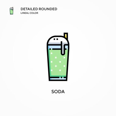 Soda vektör simgesi. Modern vektör illüstrasyon kavramları. Düzenlemesi ve kişiselleştirmesi kolay.