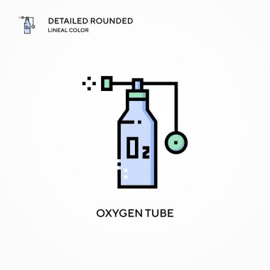 Oksijen tüpü vektör simgesi. Modern vektör illüstrasyon kavramları. Düzenlemesi ve kişiselleştirmesi kolay.