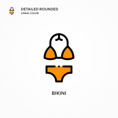 Bikini vektör simgesi. Modern vektör illüstrasyon kavramları. Düzenlemesi ve kişiselleştirmesi kolay.