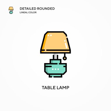 Masa lambası vektör simgesi. Modern vektör illüstrasyon kavramları. Düzenlemesi ve kişiselleştirmesi kolay.