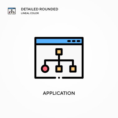 Uygulama vektör simgesi. Modern vektör illüstrasyon kavramları. Düzenlemesi ve kişiselleştirmesi kolay.