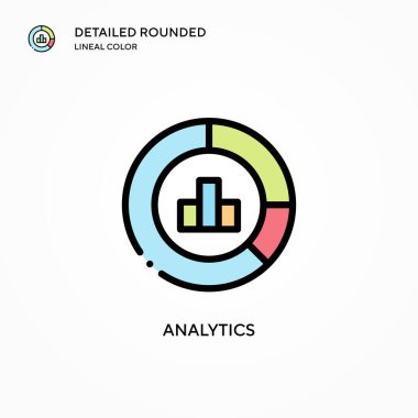 Analitik vektör simgesi. Modern vektör illüstrasyon kavramları. Düzenlemesi ve kişiselleştirmesi kolay.