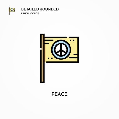 Barış vektör simgesi. Modern vektör illüstrasyon kavramları. Düzenlemesi ve kişiselleştirmesi kolay.