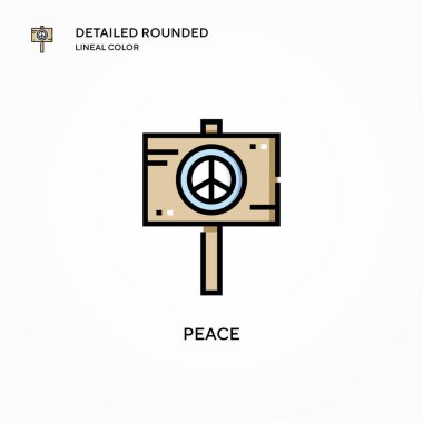 Barış vektör simgesi. Modern vektör illüstrasyon kavramları. Düzenlemesi ve kişiselleştirmesi kolay.