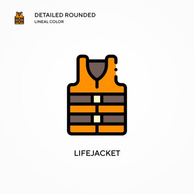 Can yeleği vektör simgesi. Modern vektör illüstrasyon kavramları. Düzenlemesi ve kişiselleştirmesi kolay.