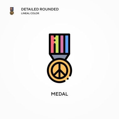 Madalya vektör simgesi. Modern vektör illüstrasyon kavramları. Düzenlemesi ve kişiselleştirmesi kolay.