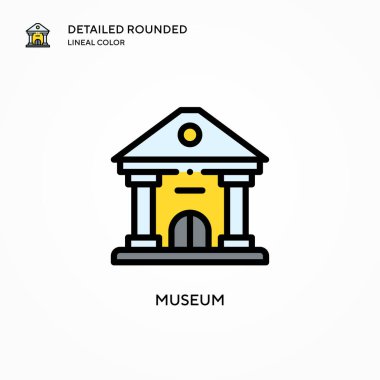 Müze vektör simgesi. Modern vektör illüstrasyon kavramları. Düzenlemesi ve kişiselleştirmesi kolay.