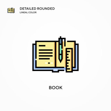 Kitap vektör simgesi. Modern vektör illüstrasyon kavramları. Düzenlemesi ve kişiselleştirmesi kolay.