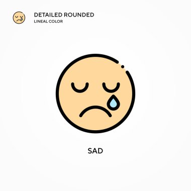 Üzücü vektör simgesi. Modern vektör illüstrasyon kavramları. Düzenlemesi ve kişiselleştirmesi kolay.